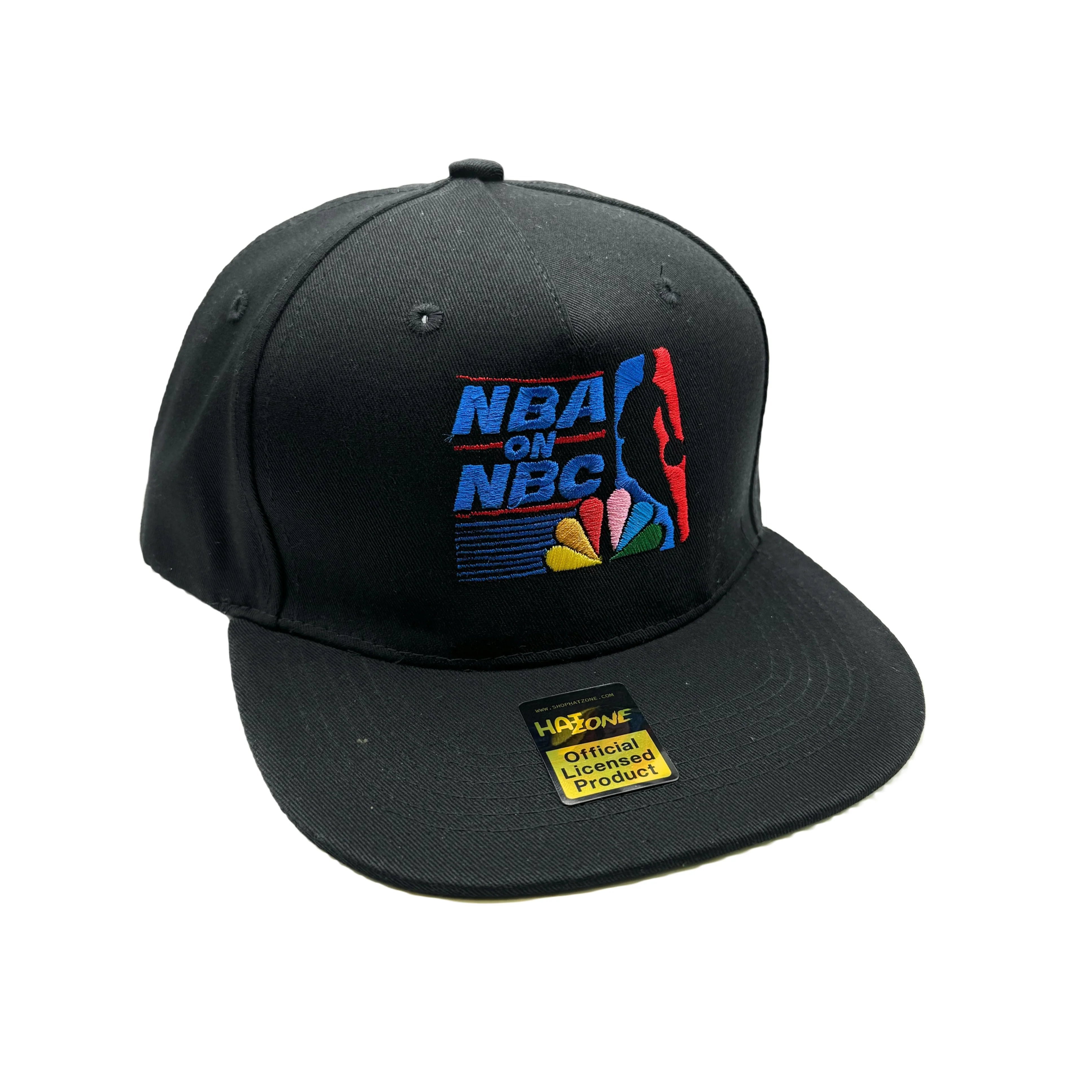 Retro 90s Basketball Flat Brim Snapback (Black)